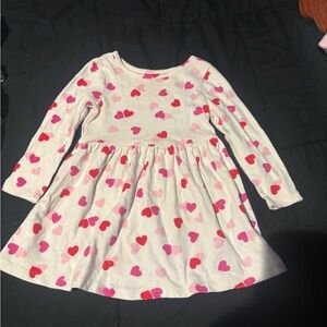 Cat & Jack White Dress with Red and Pink Hearts